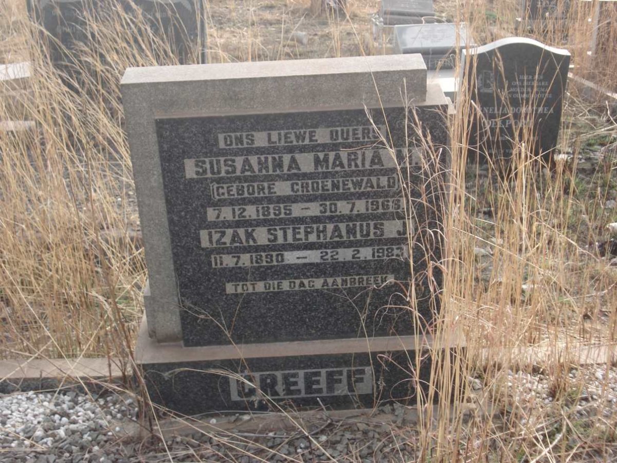 GREEFF Izak Stephanus J. 1890-1983 &amp; Susanna Maria M. GROENEWALD 1895-1968