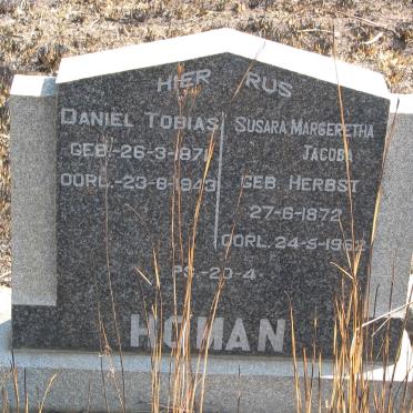 HOMAN Daniel Tobias 1871-1943 &amp; Susara Margeretha Jacoba HERBST 1872-1962