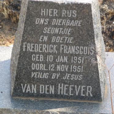 HEEVER	Frederick Franscois, van den 1951-1951
