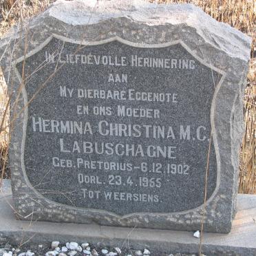 LABUSCHAGNE Hermina Christina M.C.nee PRETORIUS 1902-1955