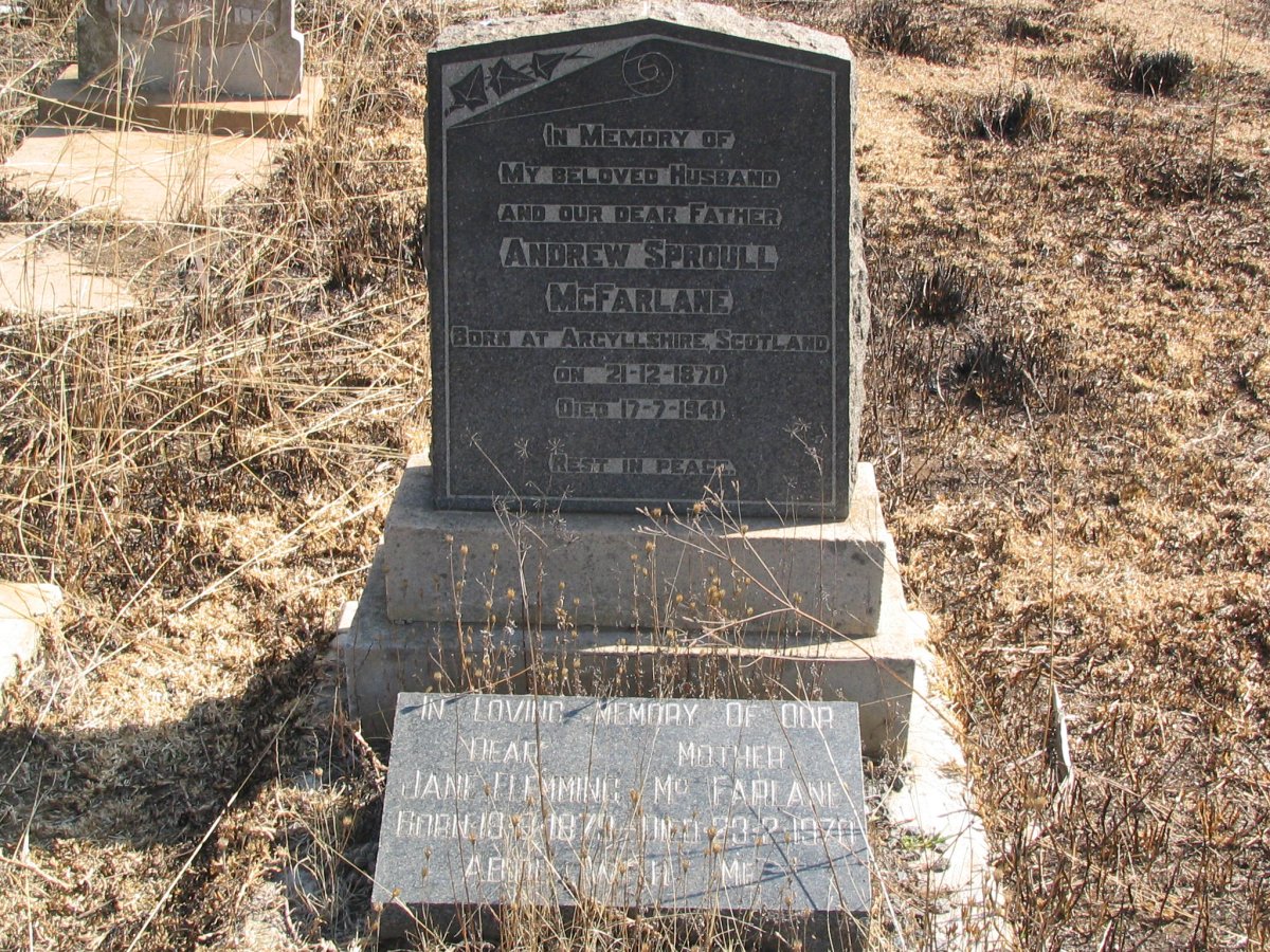 MCFARLANE Andrew Sproull 1870-1941 & Jane Flemming 1879-1970 _1