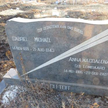TOIT Gabriel Michael, du 1881-1943 & Anna Magdalena LOMBAARD 1885-1969