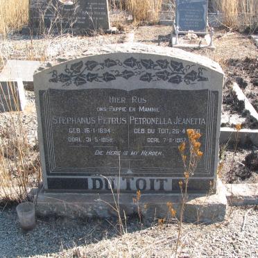 TOIT Stephanus Petrus, du 1894-1958 &amp; Petronella Jeanetta DU TOIT 1898-1957