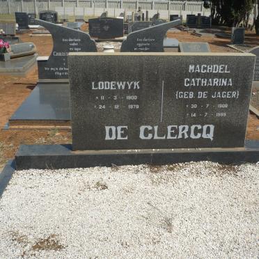 CLERCQ Lodewyk, de 1900-1979 &amp; Machdel Catherina DE JAGER 1908-1999