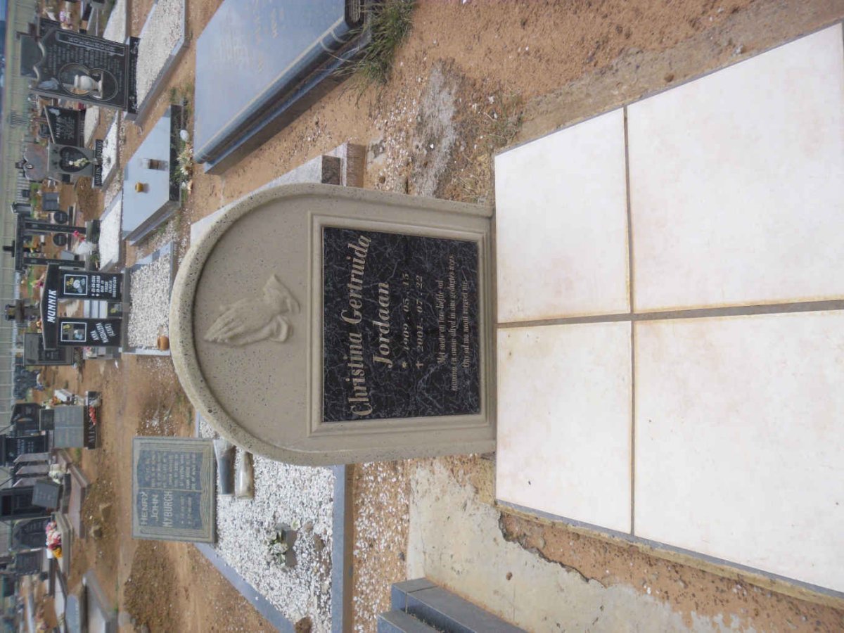 JORDAAN Christina Gertruida 1909-2001