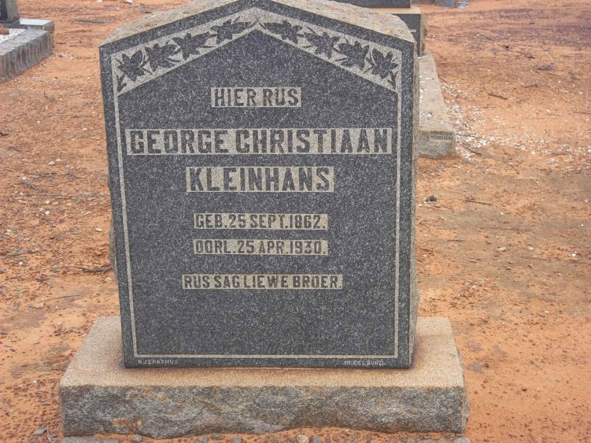 KLEINHANS George Christiaan 1862-1930
