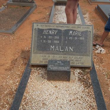 MALAN Henry 1918-1994 &amp; Marie 1919-2005