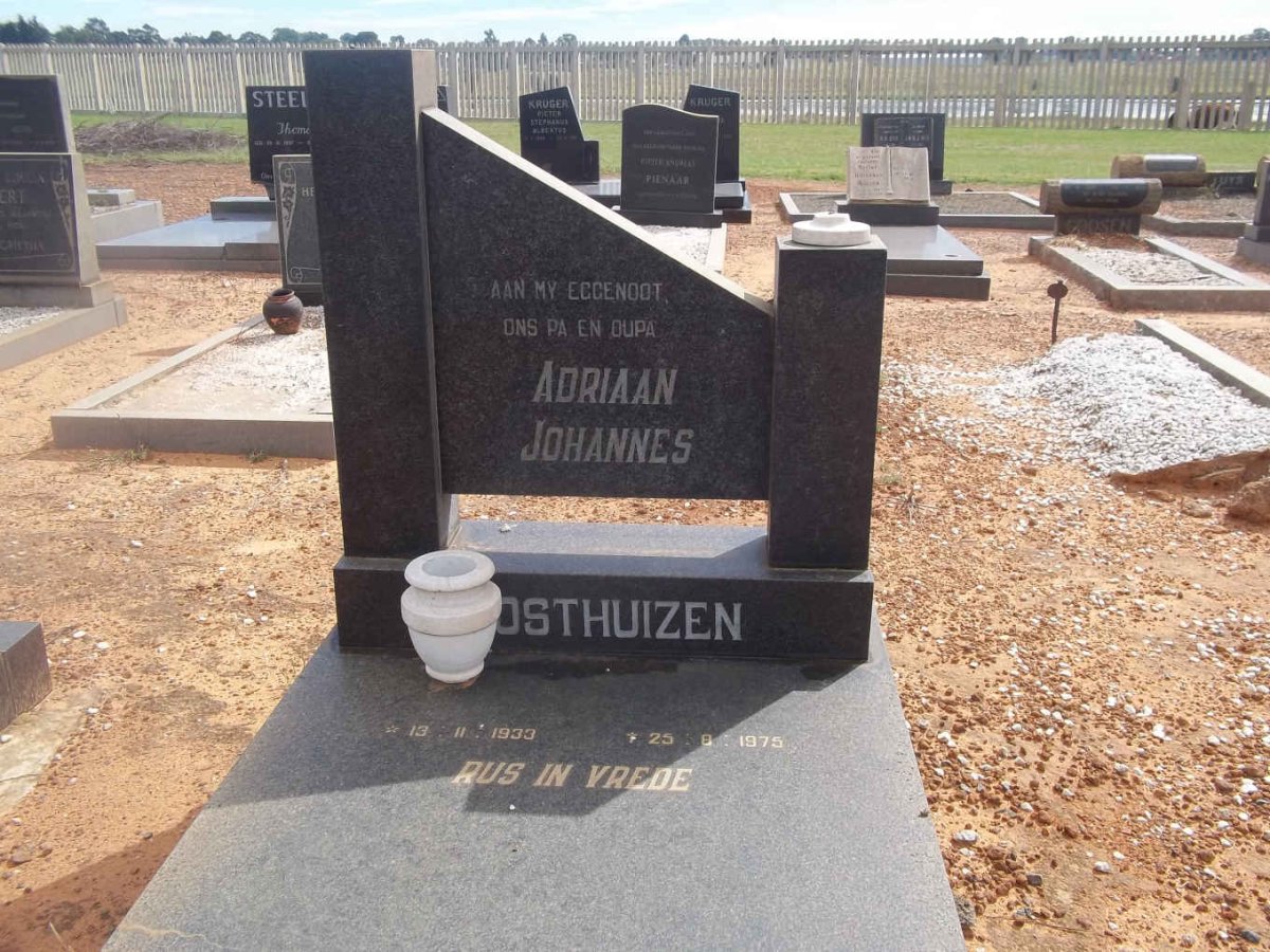 OOSTHUIZEN Adriaan Johannes 1933-1975