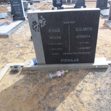 PIENAAR Schalk Willem 1882-1980 &amp; Elizabeth Hermina 1891-1987