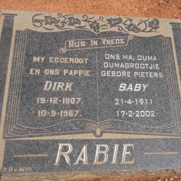 RABIE Dirk 1907-1967 &amp; Baby PIETERS 1911-2002
