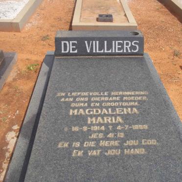 VILLIERS Magdalena Maria, de 1914-19??