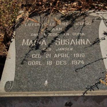 TRUTER Maria Susanna nee JANSEN 1910-1974