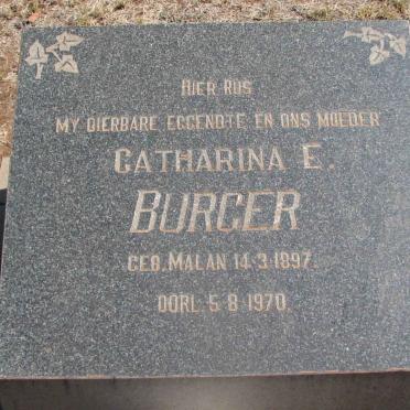 BURGER Catharina E. nee MALAN 1897-1970