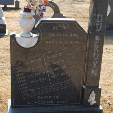 BRUYN  Frans, du 1920-1994 &amp; Susanna 1915-1994