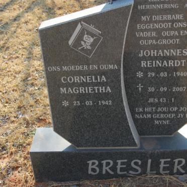 BRESLER Johannes Reinardt 1940-2007 &amp; Cornelia Magrietha 1942-
