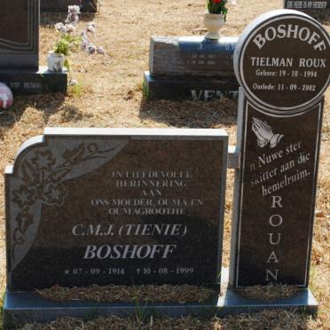 BOSHOFF C.M.J. 1914-1999 :: BOSHOFF Tielman Roux 1994-2002