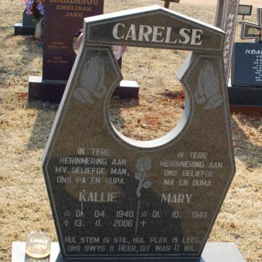 CARELSE Kallie 1940-2006 &amp; Mary 1943-