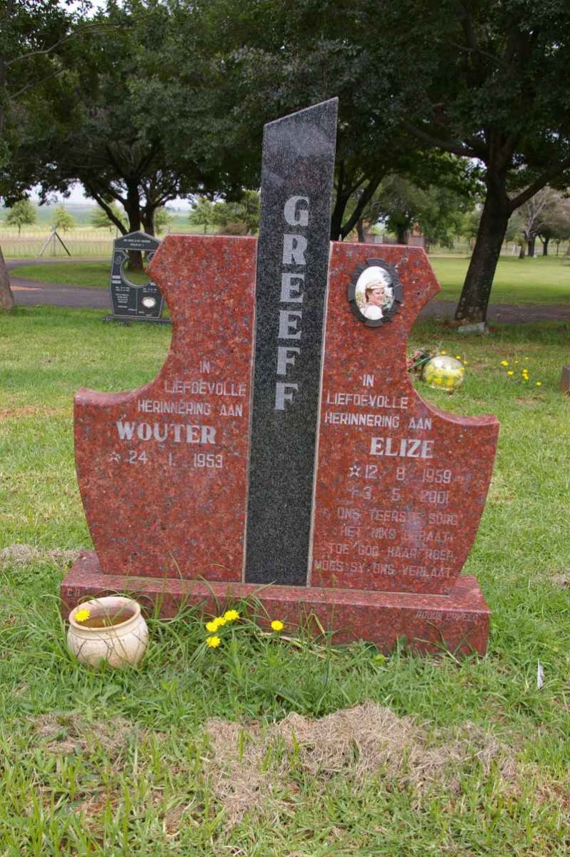 GREEFF Wouter 1953- &amp; Elize 1959-2001