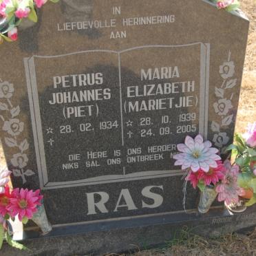 RAS Petrus Johannes 1934- &amp; Maria Elizabeth 1939-2005