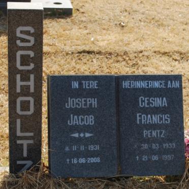 SCHOLTZ Joseph Jacob 1931-2008 &amp; Gesina Francis PENTZ 1933-1997