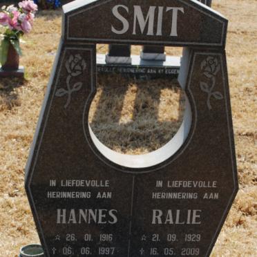SMIT Hannes 1916-1997 &amp; Ralie 1929-2009