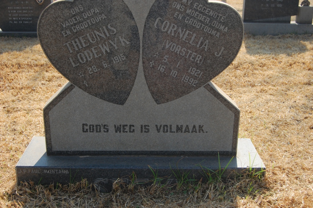 STEYN Theunis Lodewyk 1915- &amp; Cornelia J. VORSTER 1921-1992