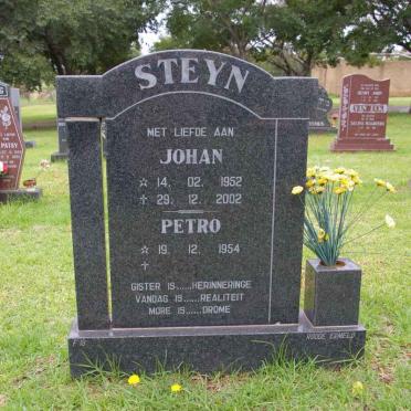 STEYN Johan 1952-2002 &amp; Petro 1954-
