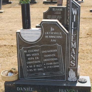 WILLEMANS Daniel 1927-1995 &amp; Francina 1923-2008