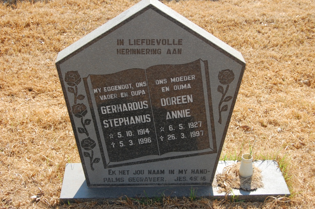 ? Gerhardus Stephanus 1914-1996 &amp; Doreen Annie 1927-1997