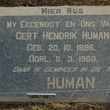 HUMAN Gert Hendrik 1896-1958