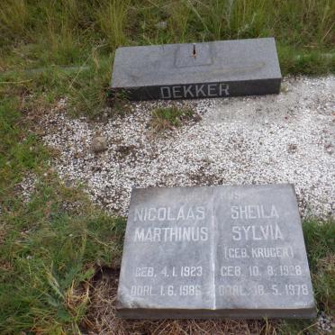 DEKKER Nicolas Marthinus 1923-1986 &amp; Sheila Sylvia KRUGER 1928-1978
