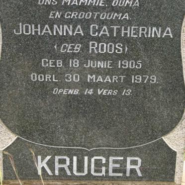 KRUGER Johanna Catherina nee ROOS 1905-1979