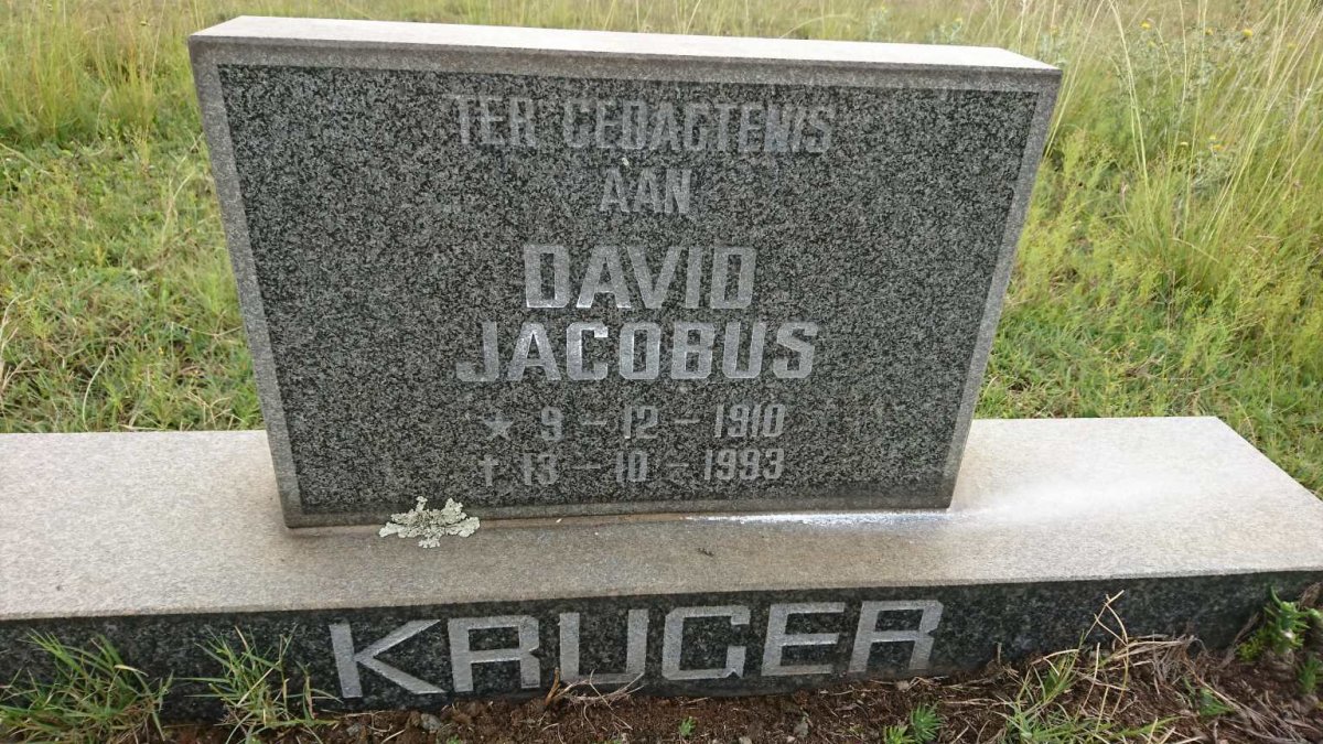 KRUGER David Jacobus 1910-1993