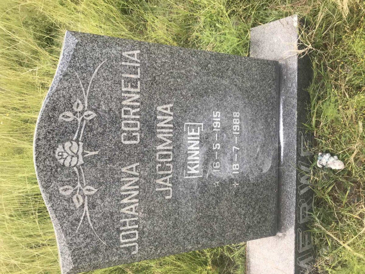 MERWE Johanna Cornelia Jacomina, van der 1915-1988