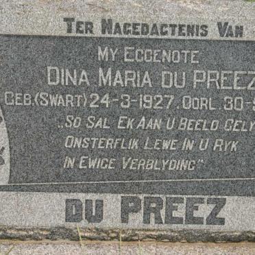 PREEZ Dina Maria, du nee SWART 1927-1955