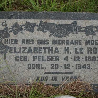 ROUX Elizabeth H., le  nee PELSER 1887-1943