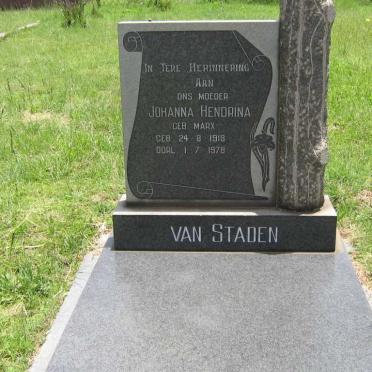 STADEN Johanna Hendrina, van nee MARX 1918-1978