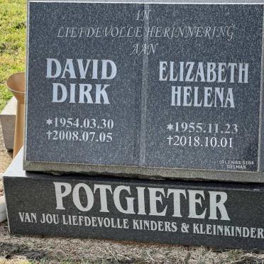 POTGIETER David Dirk 1954-2008 &amp; Elizabeth Helena 1955-2018