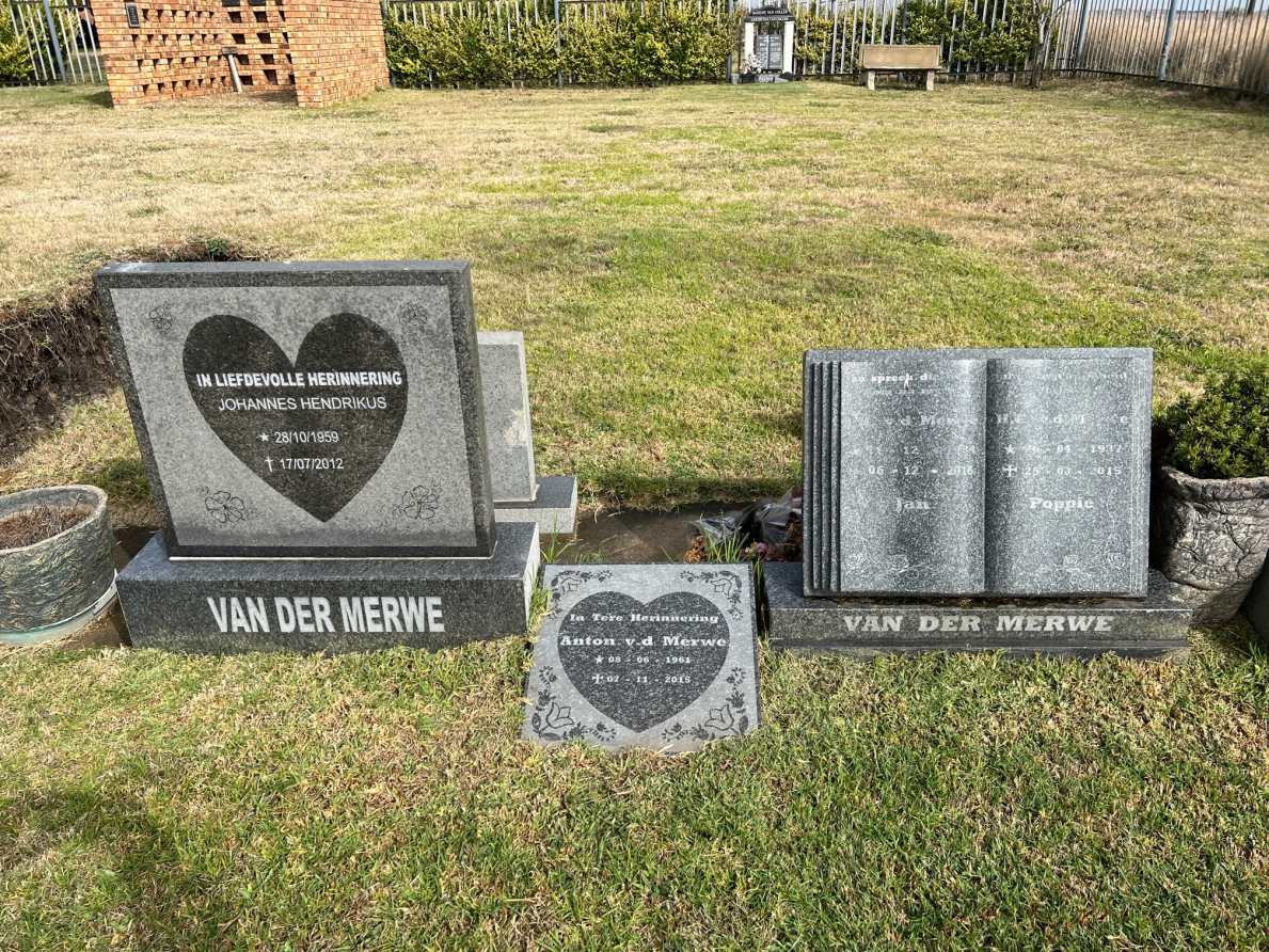 1. Oorsig VAN DER MERWE familiegraf
