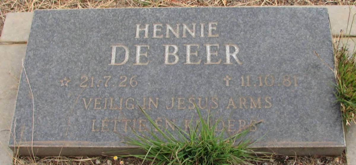 BEER Hennie, de 1926-1981