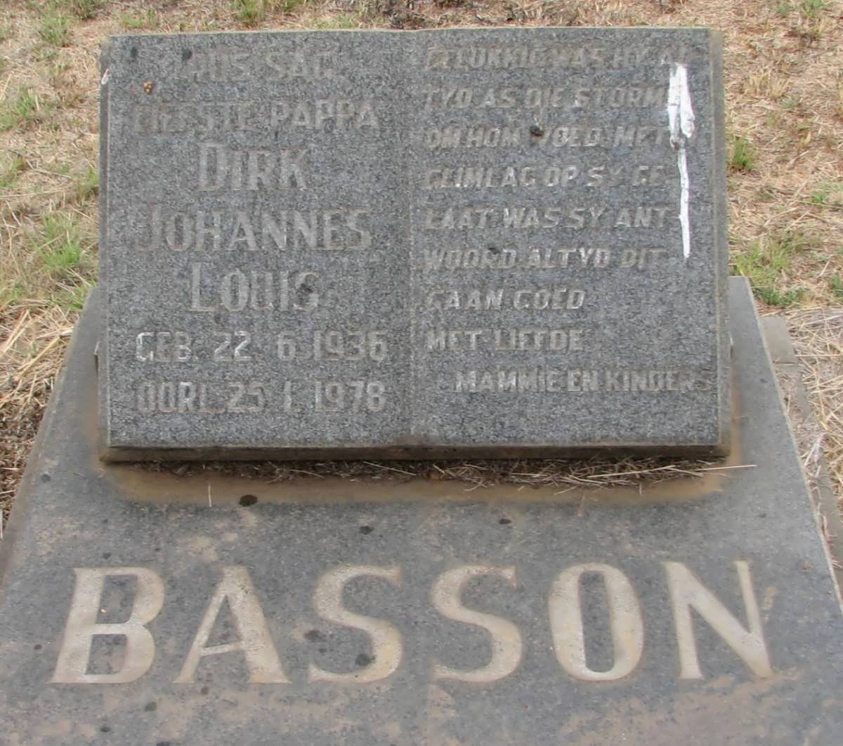 BASSON Dirk Johannes Louis 1936-1978