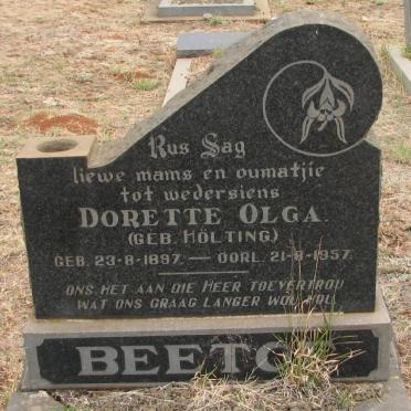 BEETGE Dorette Olga nee HOLTING 1897-1957