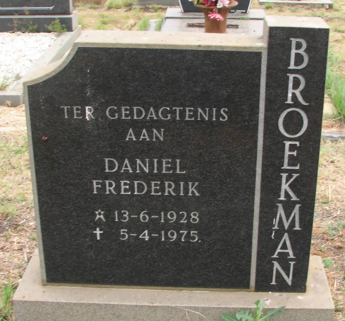 BROEKMAN Daniel Frederik 1928-1975