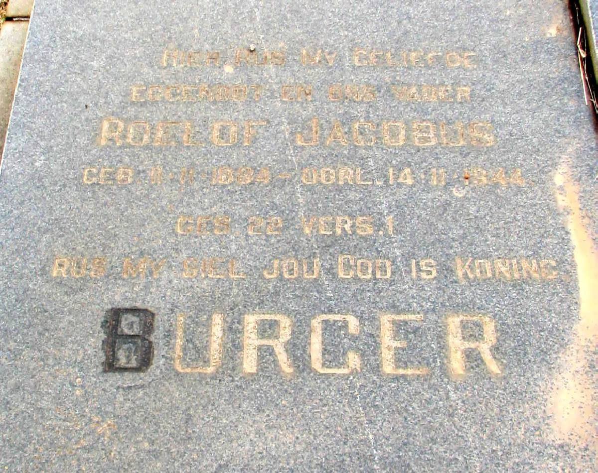 BURGER Roelof Jacobus 1884-1944
