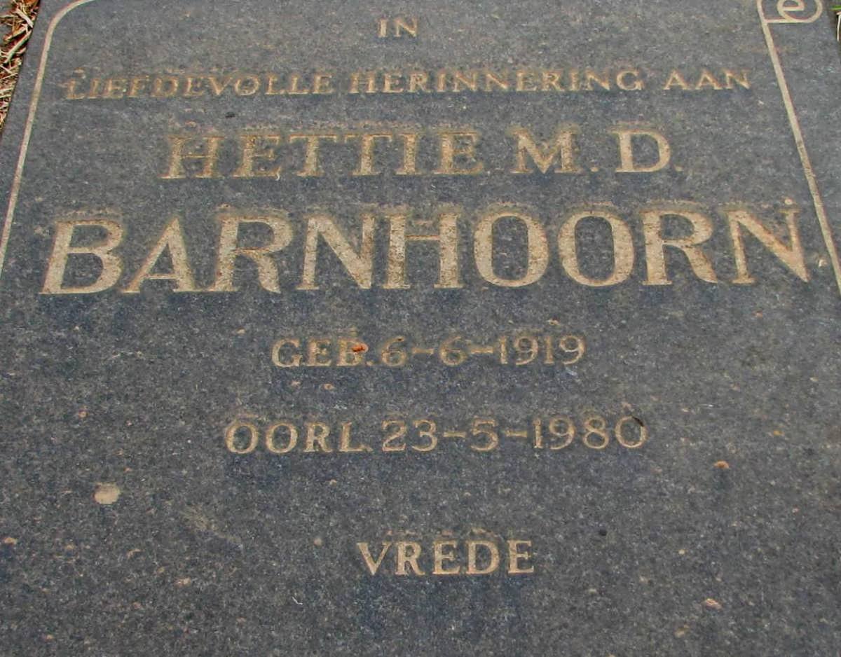 BARNHOORN M.D. 1919-1980