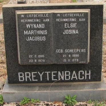 BREYTENBACH Wynand Marthinis Jacobus 1905-1979 &amp; Elsie Josina SCHEEPERS 1896-1979