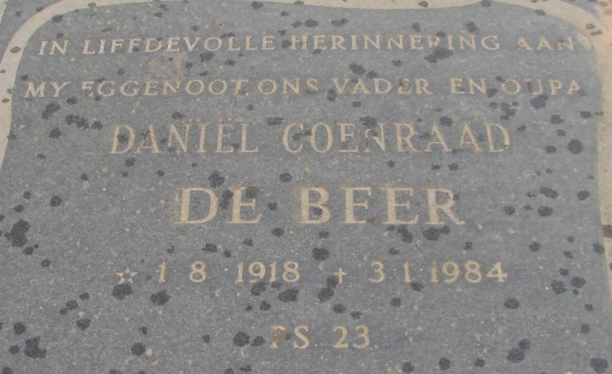 BEER Daniel Coenraad, de 1918-1984