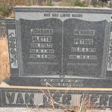 BERG Hendrik Petrus, van der 1879-1956 &amp; Johanna Aletta STOLTZ 1884-1956
