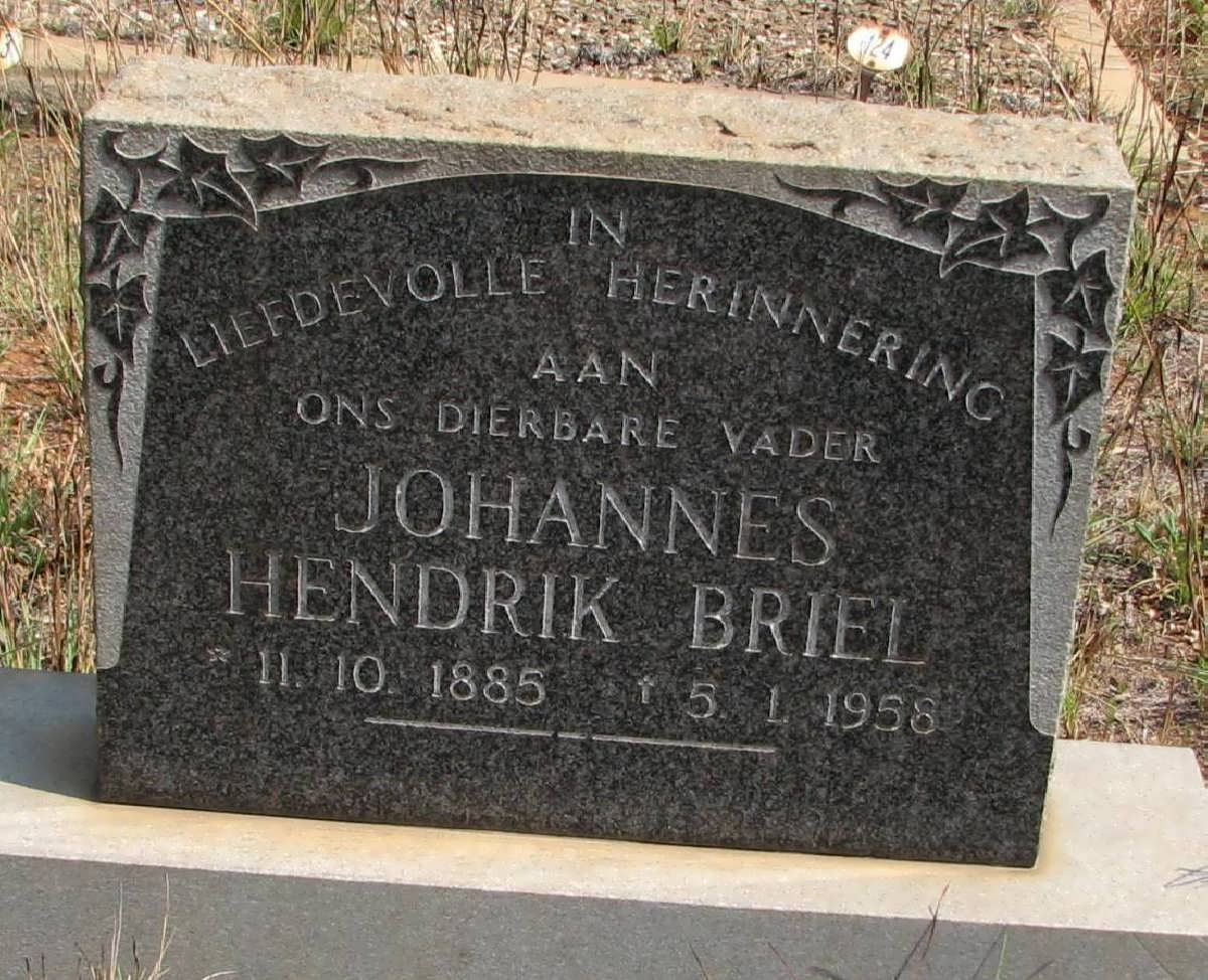 BRIEL Johannes Hendrik 1885-1958