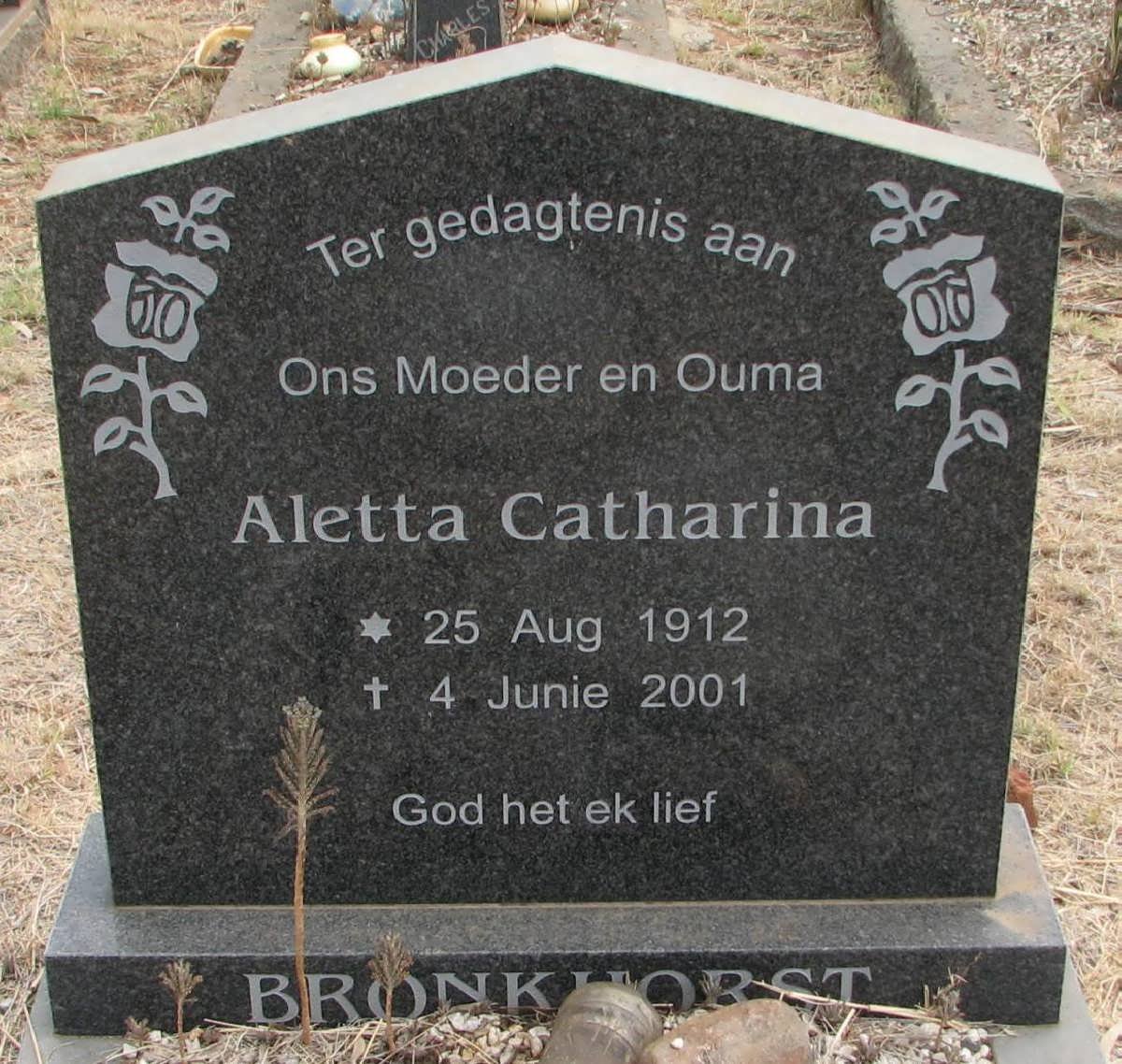 BRONKHORST Aletta Catharina 1912-2001